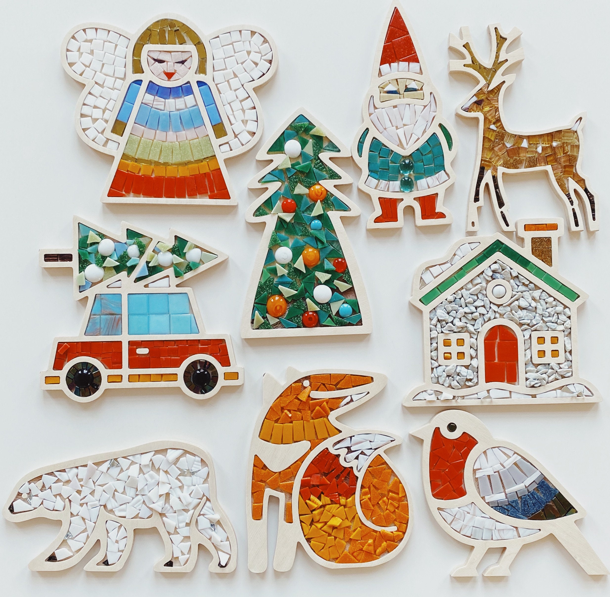 READY TO SHIP Christmas mosaic kits Christmas craft kits for Etsy