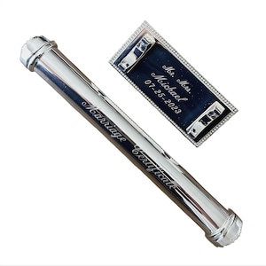 Personalized Marriage Certificate Holder – Engraved Silver Wedding Keepsake Gift for Couples, Custom Anniversary Gift for Couples.