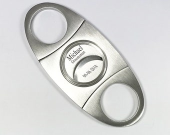Custom Stainless steel Cigar Cutter, Personalized Engraved Cigar Cutter for Groom , Father's day ,Anniversary , Groomsmen , gift