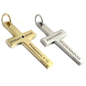 Personalized 925 Sterling Silver Men Cross Necklace , Customized Men Cross Necklace -Valentine&#39;s Day Gift for Dad, Husband ,Boyfriend, Him