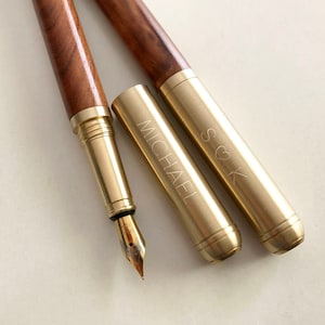 Holidays,Christmas gift -Personalized Wood Ink Pen, Custom Engraved Fountain pen gift for  Dad, Grandpa, Husband, Doctor, Coach, Teacher.