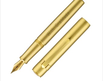 Personalized Solid Brass Mini Fountain Pen – Graduation & Professional Gift