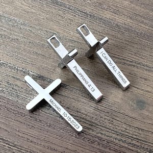 Personalized Stainless Steel Cross Necklace: Engraved Men's Pendant