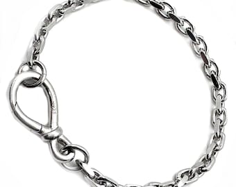Customized 925 Sterling Silver Solid Bold Infinity Knot Charm Chain Bracelet -Gift for Dad ,Mom,Husband, Wife,Boyfriend ,Girlfriend.