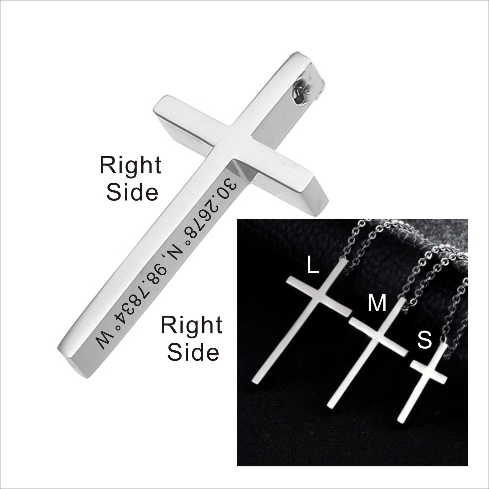Personalized Men Cross Necklace Personalized Jewelry Men Etsy