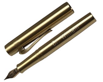 Personalized Solid Brass Mini Fountain Pen – Doctor, Office & Father’s Day Gift