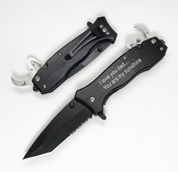 Personalized Rescue Hunting Folding Pocket Knife- Anniversary , Birthday Gi...