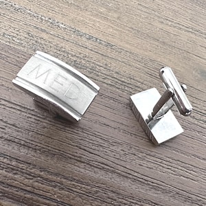 Personalized Stainless Steel Cufflinks, Custom, Engraved Cuff Links Gift Box Included- Father&#39;s Day Gift for Dad Grandpa Husband Him
