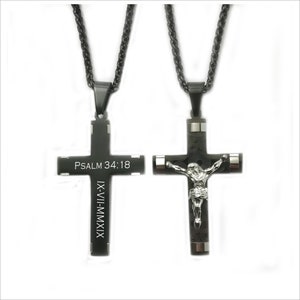 Personalized Jesus Cross Necklace Men , Cross Jesus Necklace -Father&#39;s Day Gift for Dad ,Grandpa, Husband , Boyfriend , Him.