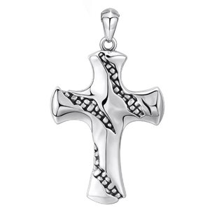 Personalized Engraved Solid 925 Sterling Silver Cross Necklace , Customized Women , Men Cross Necklace-Christmas Gift for Her, Him , Unisex