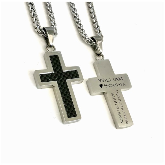 Personalized cross necklace for best sale her
