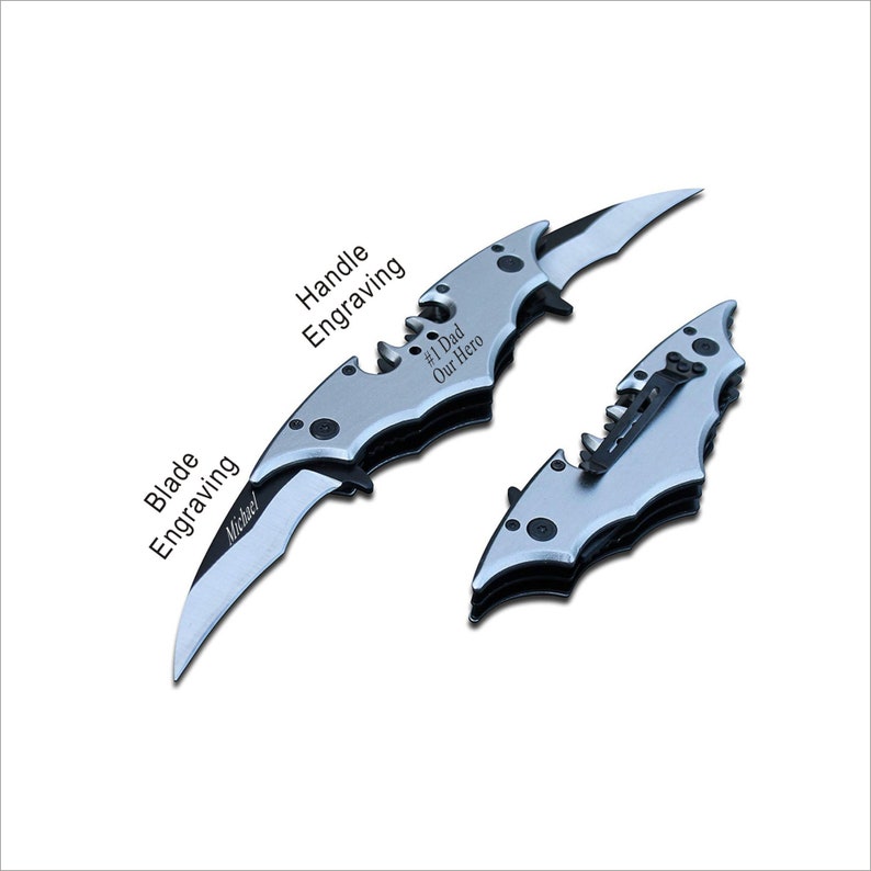 Personalized Engraved Batman Bat Folding Dual Twin Double Etsy