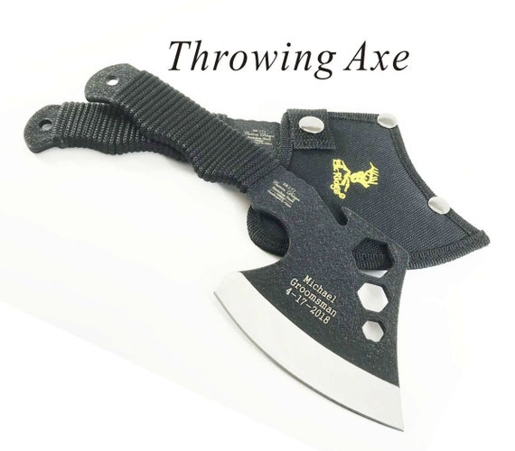 Groomsmen Gifts-Personalized Engraved Custom Axes for Men Set of 9 Personalized Hatchet Axes Groomsman for him With Rosewood Handle