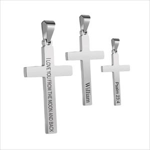 Personalized Engraved Men Cross Necklace ,Custom Cross Necklace Men -Birthday Gift for Men, Dad, Grandfather, Husband ,Boyfriend, Him