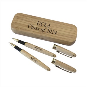 Personalized Wood Ink Pen and Sign Pen Set , Custom Engraved Fountain Pen , Sign Pen Gift for Men, for Him-Graduation Gift for Him ,for Her.