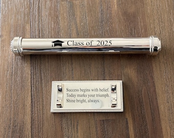 Engraved Silver Plated Graduation Certificate Holder – Keepsake Diploma Case