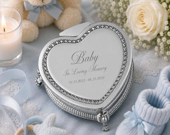 Baby Memorial Jewelry Box, In Loving Memory Gift, Personalized Infant Keepsake Box