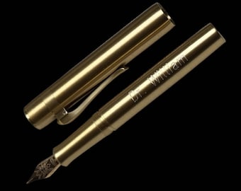Personalized Solid Brass Mini Fountain Pen – Valentine & Anniversary Gift