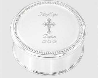 Personalized Baptism Jewelry Box, First Communion, Christening & Confirmation Gift