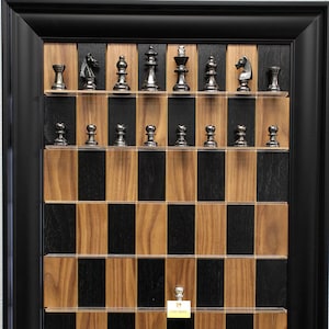 Black Walnut Straight Up Chess board with option for chess pieces