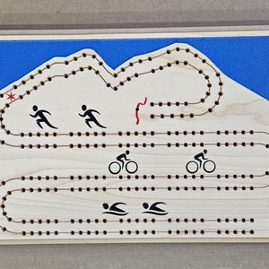 Triathlon Cribbage board, Standard or large Peg versions