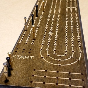 Extra groot cribbagebord met grote metalen pinnen *** GRATIS VERZENDING in de continentale VS ***