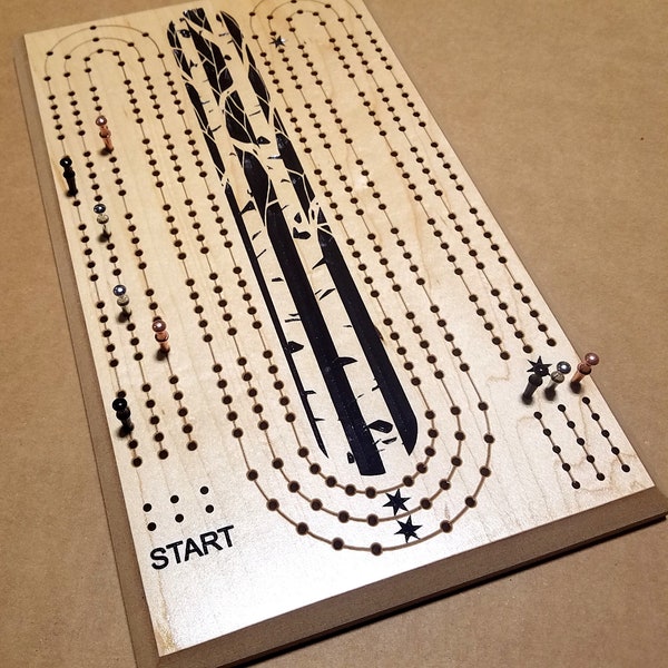 Standard Size Aspen/Birch tree Cribbage Board