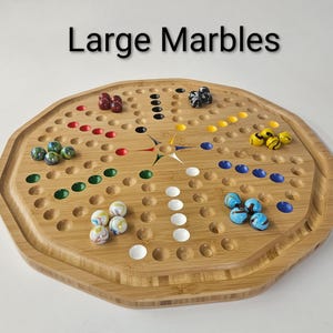 20” Aggravation Wahoo Marble Board Double Sided Fast Track Game Large 7/8" Marbles Channel Gutter Marble Catcher Family Game Night fun