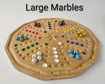 20” Aggravation Wahoo Marble Board Double Sided Fast Track Game Large 7/8" Marbles Channel Gutter Marble Catcher Family Game Night fun