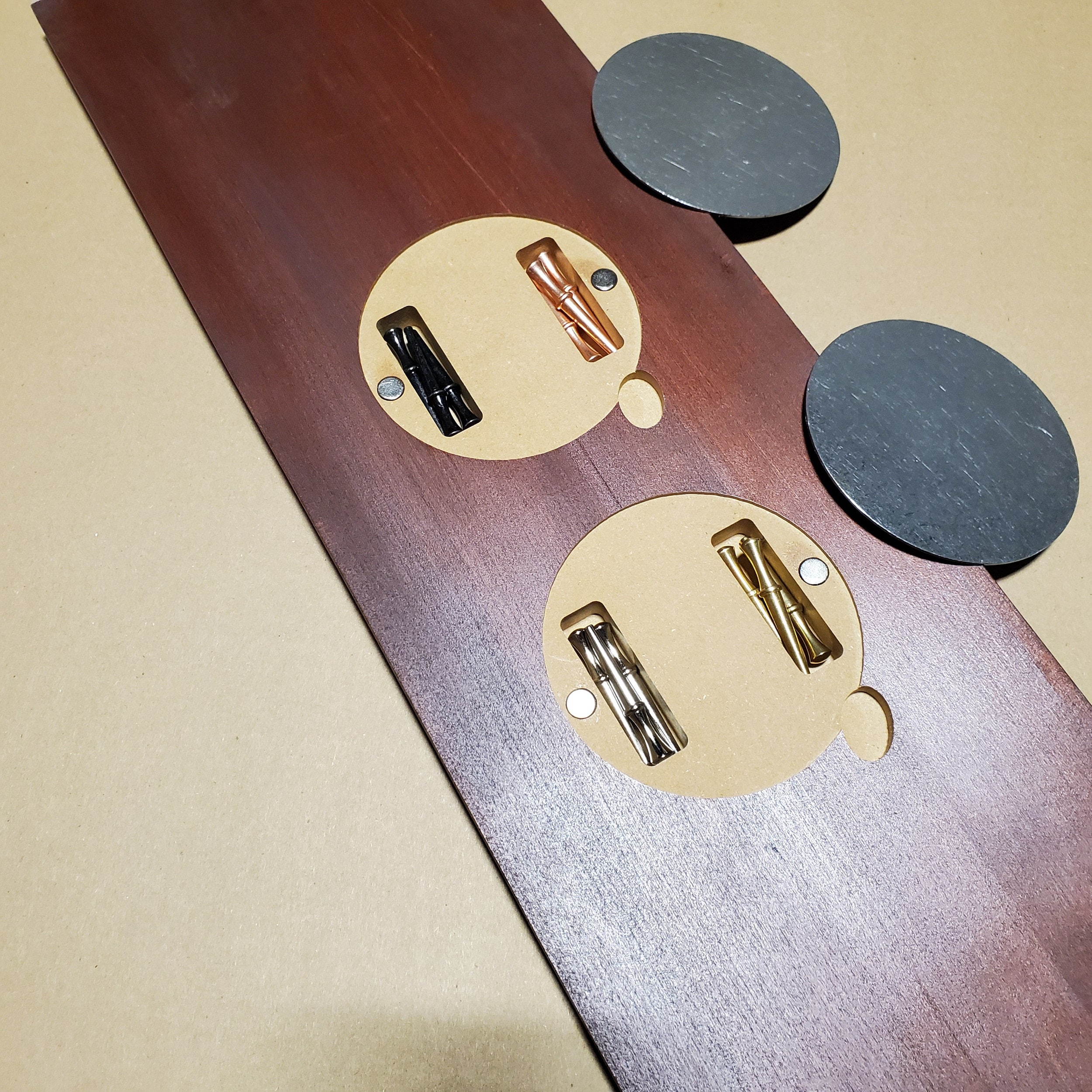 4 Person Extra Large Cribbage Board with Large Metal Pegs,   ***  FREE SHIPPING in Continental USA  ***