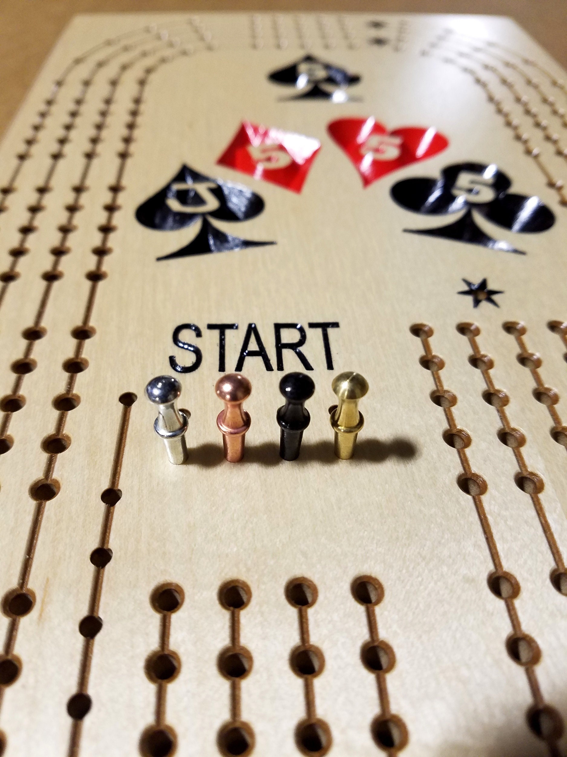 2, 3 or 4 person Perfect Hand Cribbage board, or Custom images