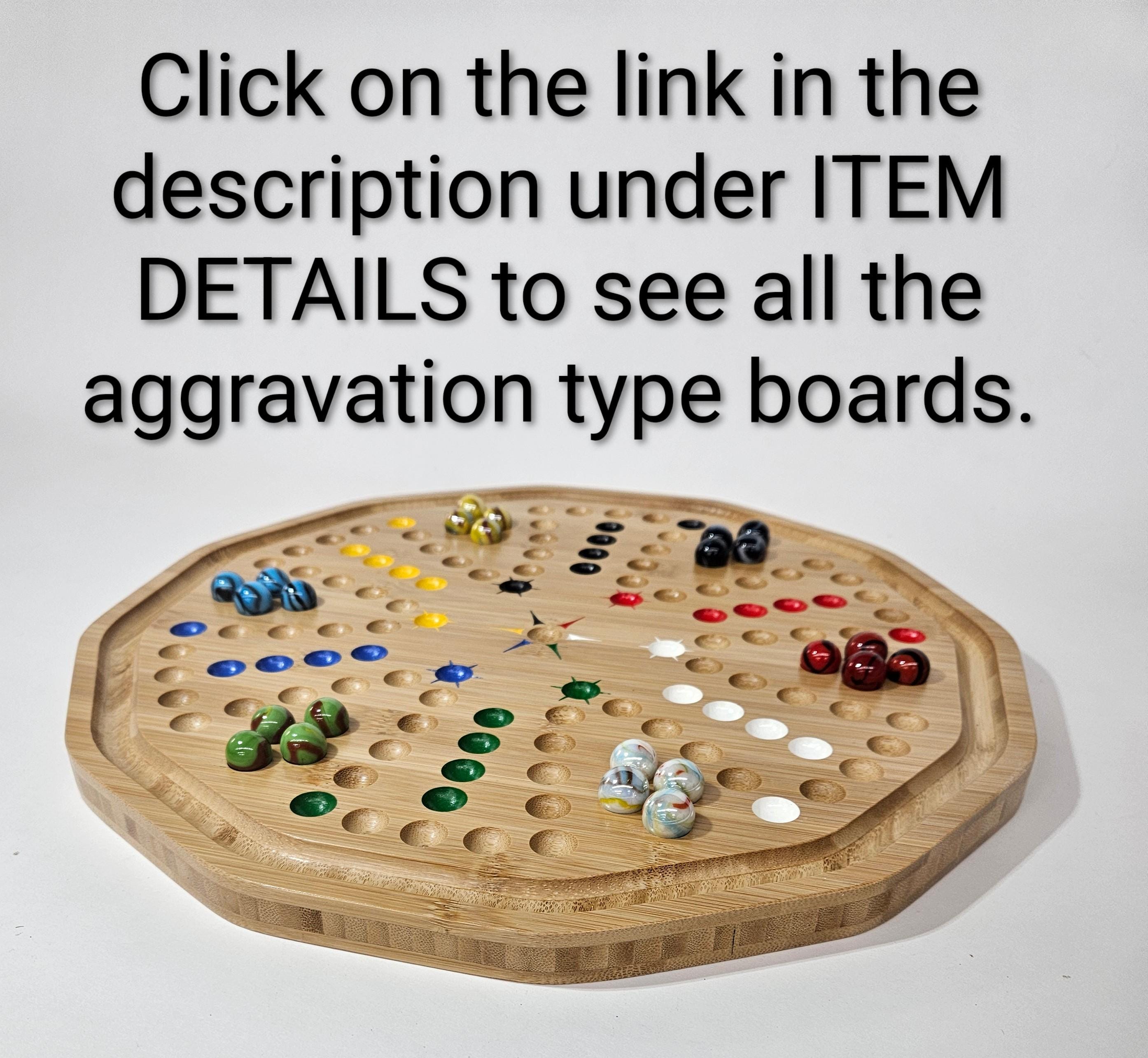 20” Aggravation Wahoo Marble Board Black Melamine Double Sided