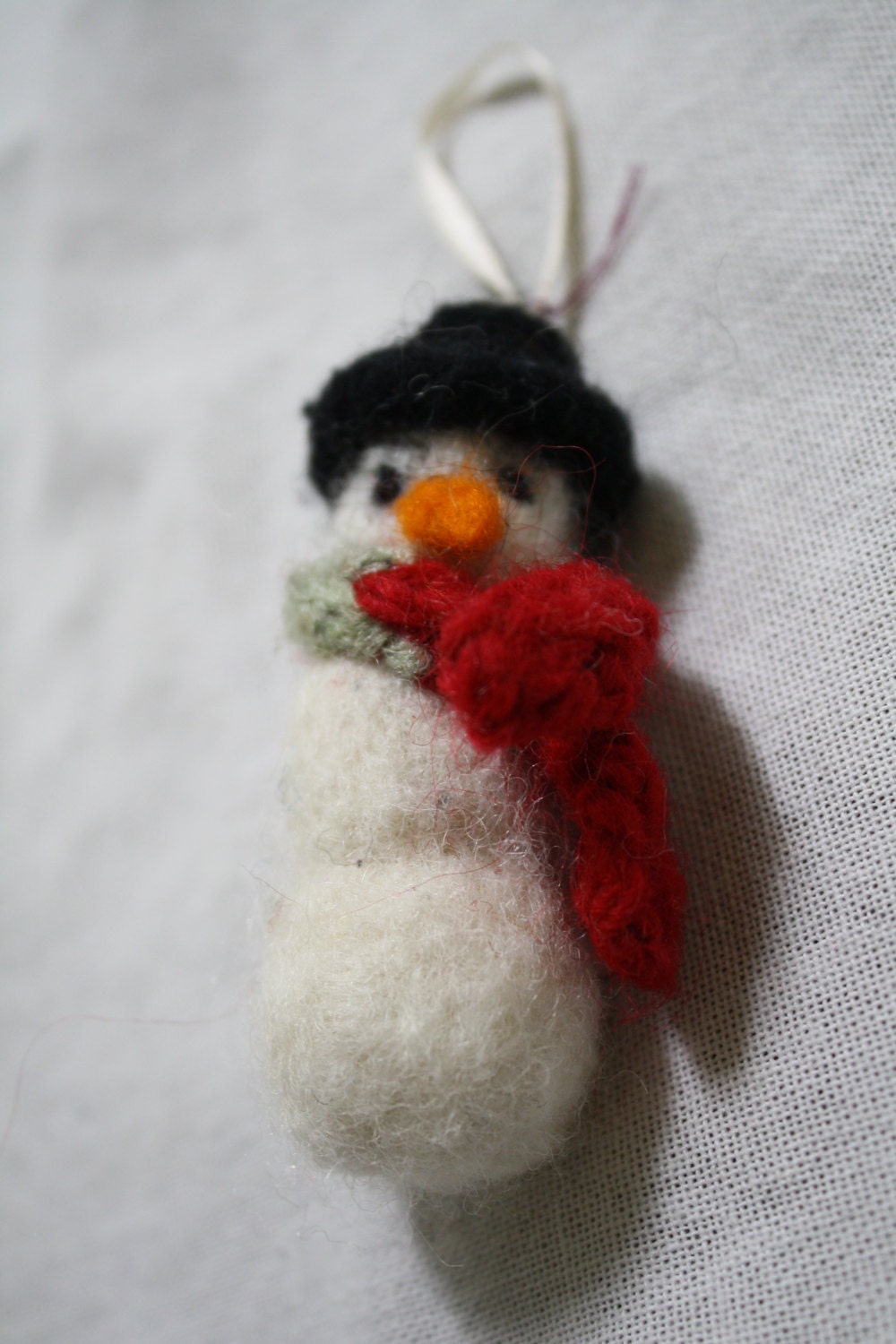 Hand Needle Felted Snowman Ornament Christmas Holiday Etsy