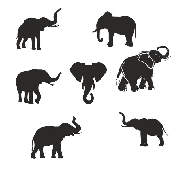 Elephant Cut Files, Cute Elephant SVG Design, Elephant Silhouettes svg, Elephant Svg, Baby Elephant Svg