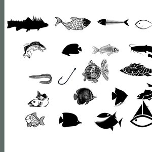 Fish SVG | Fish SVG Bundle | Fish Silhouette | Fish Cut File | Fish Clipart | Fish Vector | Tropical Fish Svg | Fishing Svg | Fisherman Svg