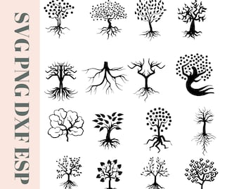 Tree silhouette svg bundle, tree svg, tree silhouette svg, tree clipart, cutting files.Tree Cut Files for Cricut,  Tree Clipart