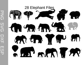 ELEPHANTS SVG BUNDLE / Baby Elephant Svg, Elephants Silhouette, Svg Files, Elephant head svg Elephant vector, Elephant cut files,