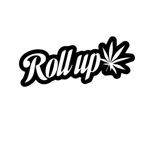 Fichier de coupe vectorielle de feuille de cannabis enroulable | logo de la feuille de cannabis | feuille de marijuana | Roll Up Lettrage Eps Svg Dxf Ai PDF | Marijuana Silhouette