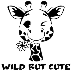 Giraffe Head Svg, Png,Jpg,Dxf, Giraffe Cut file, Giraffe With Flower, Giraffe Girl, Instant Download Silhouette, Cricut, commercial use