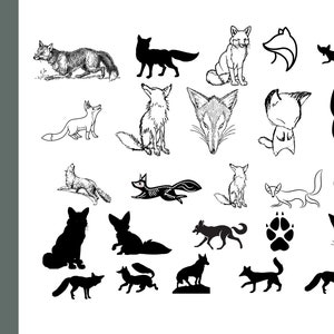 40 Fox SVG Bundle, Fox dxf, Fox png, Fox eps, Fox vector, Fox cut files, Fox svg,Fox printable,Fox designs,Fox face svg,Woodland animals svg