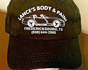 Lance's Body and Paint Repair Fredricksburg TX Adjustable Baseball Cap Hat Green