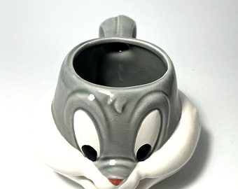 Vintage 1994 Warner Bros Looney Tunes Bugs Bunny 3D Sculpted Mug Ceramic