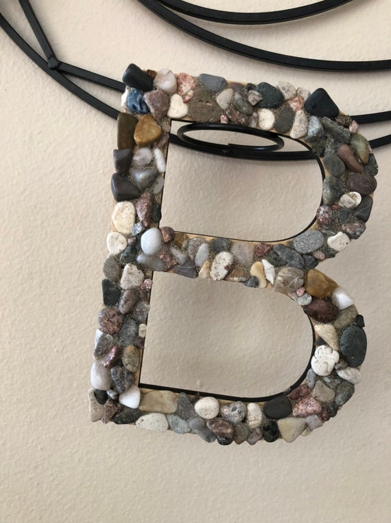 Letter B polished rock wall decor desk entry wedding teen Letter B polished rock wall decor desk entry wedding teen