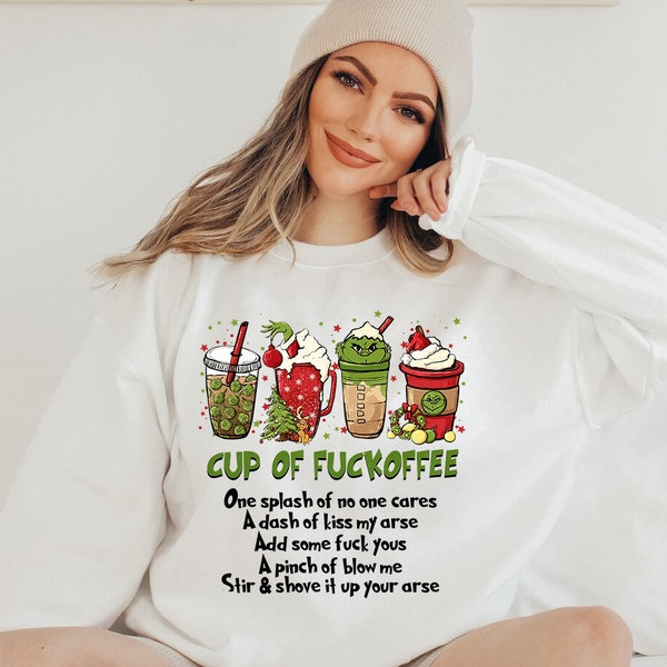 Cup of fuckoffee Grinc PNG, Grinc face Png, funny Christmas Png, Mug Png, Christmas Coffee Png, Xmas Png, Christmas Png, Sublimation Design