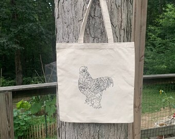 Rooster Print Canvas Reusable Bag
