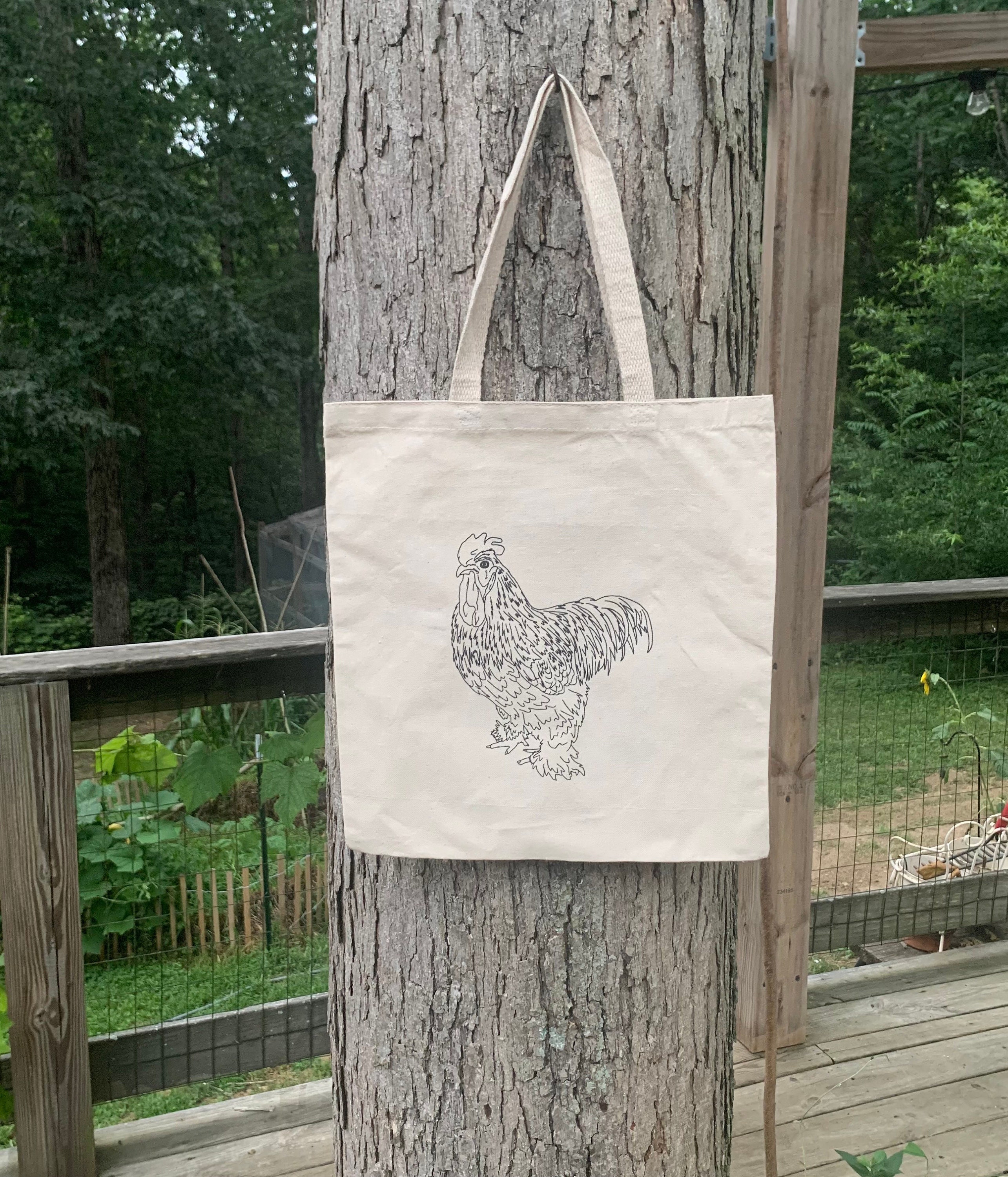 Sac en toile à imprimé coq