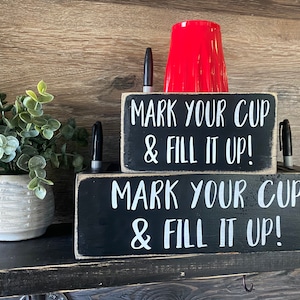 Solo Cup Holder, Double Solo Cup Holder, Mark Your Cup Wooden Party Cup Organizer, Party Cup Holder, Cup Holder, Rustic Cup Holder