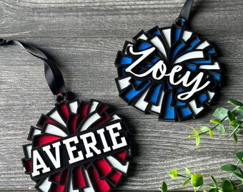 Personalized Cheerleader Keepsake Pom Pom Ornament with Name