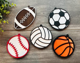 Sports Ball Gift Card Holder, Laser Cut Wood Ornament for Birthdays and Celebrations
