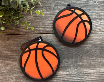 Basketball Gift Card Holder Ornament, 3D Layered Wood Design